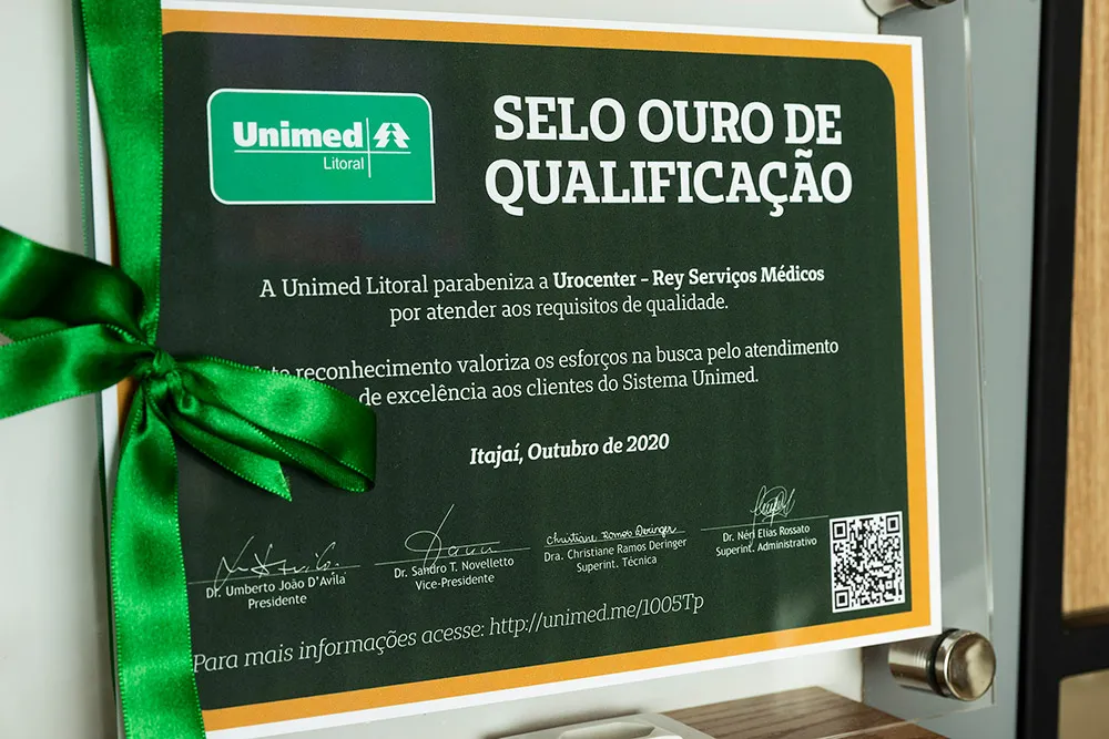 Selo Ouro de Qualificação Foto do Selo Ouro de Qualificação, do plano de saúde UNIMED
